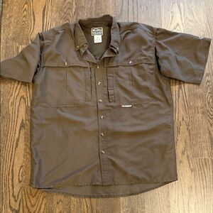 Drake waterfowl lightweight wing shooter shirt brown size medium